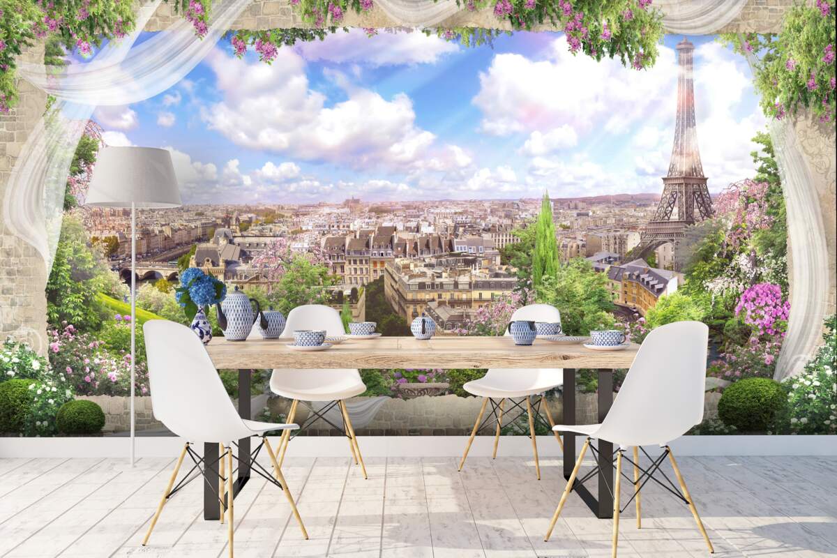 Fototapeta panoráma Paríža a jeho hlavný symbol