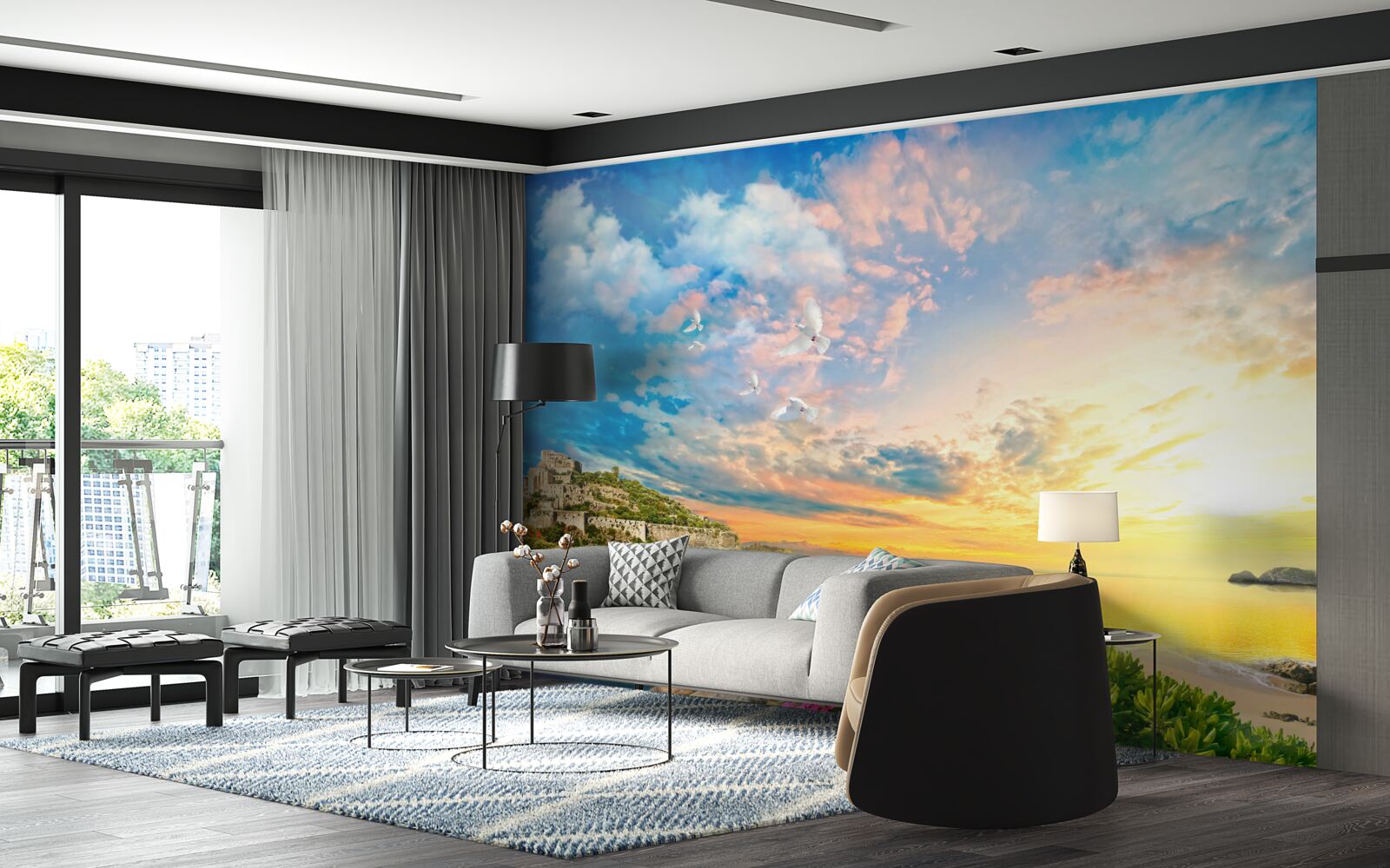 Fototapeta z vody sa vynárajú delfíny