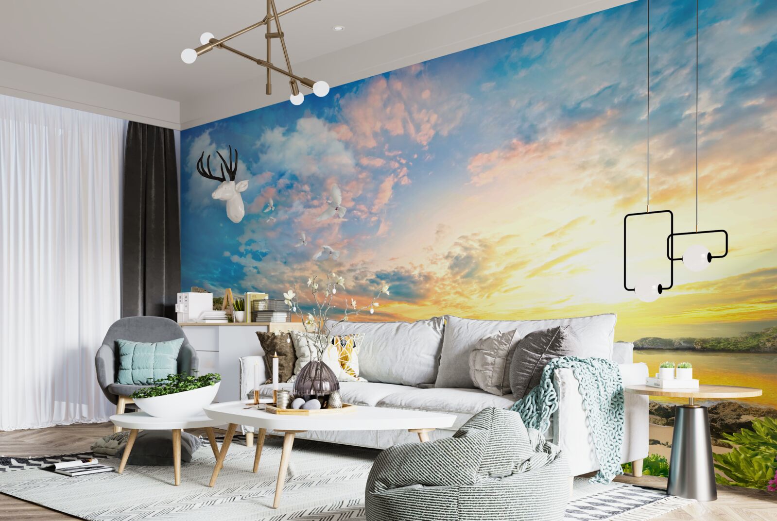 Fototapeta z vody sa vynárajú delfíny