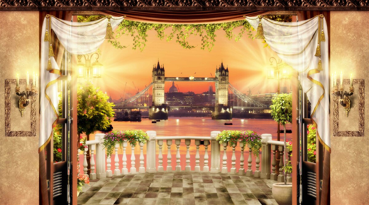 Fototapeta pohľad na London Bridge z balkóna vo večerných hodinách