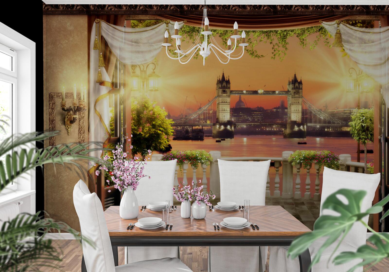 Fototapeta pohľad na London Bridge z balkóna vo večerných hodinách