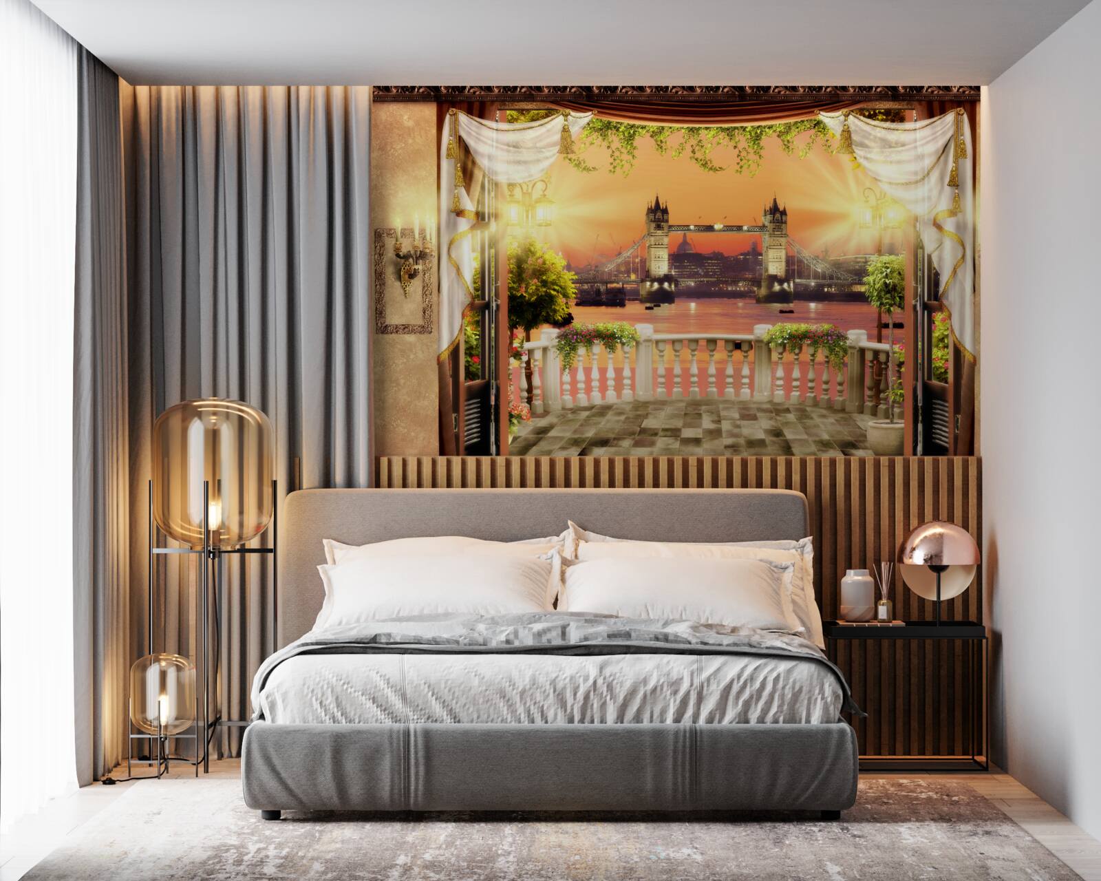 Fototapeta pohľad na London Bridge z balkóna vo večerných hodinách