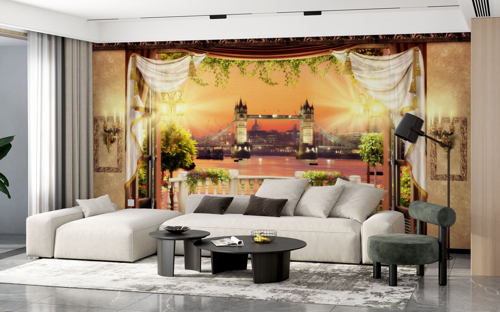 Fototapeta pohľad na London Bridge z balkóna vo večerných hodinách