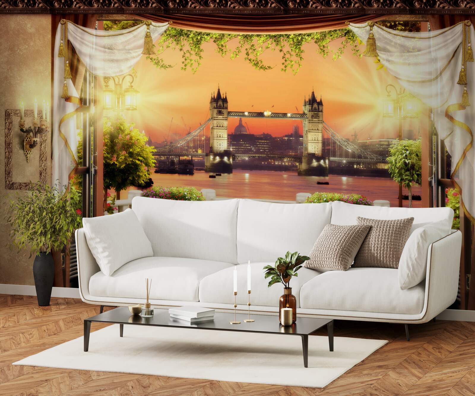 Fototapeta pohľad na London Bridge z balkóna vo večerných hodinách