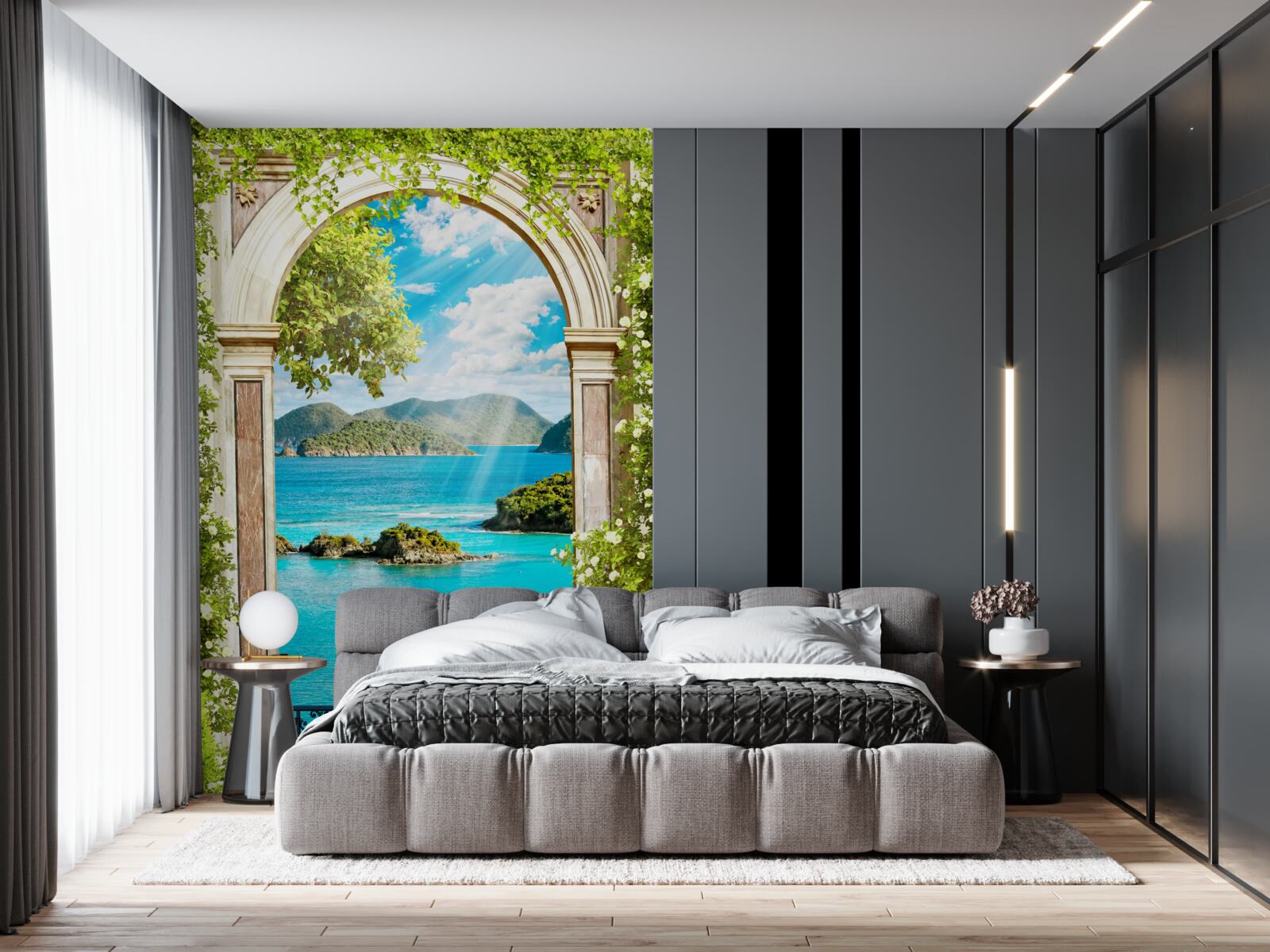 Fototapeta zelený oblúk s úžasným výhľadom na more