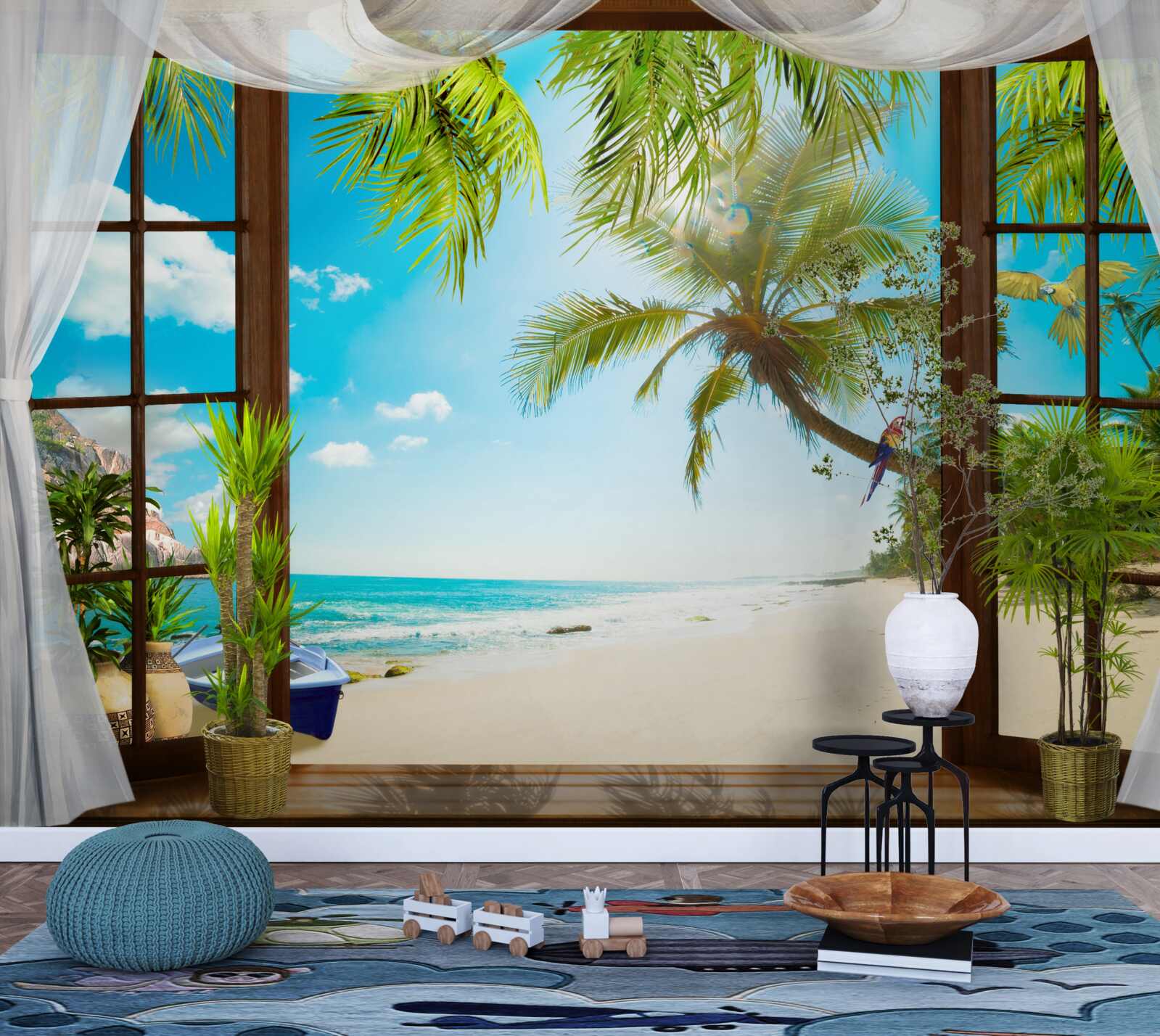 Fototapeta odchod z domu na piesočnatú pláž