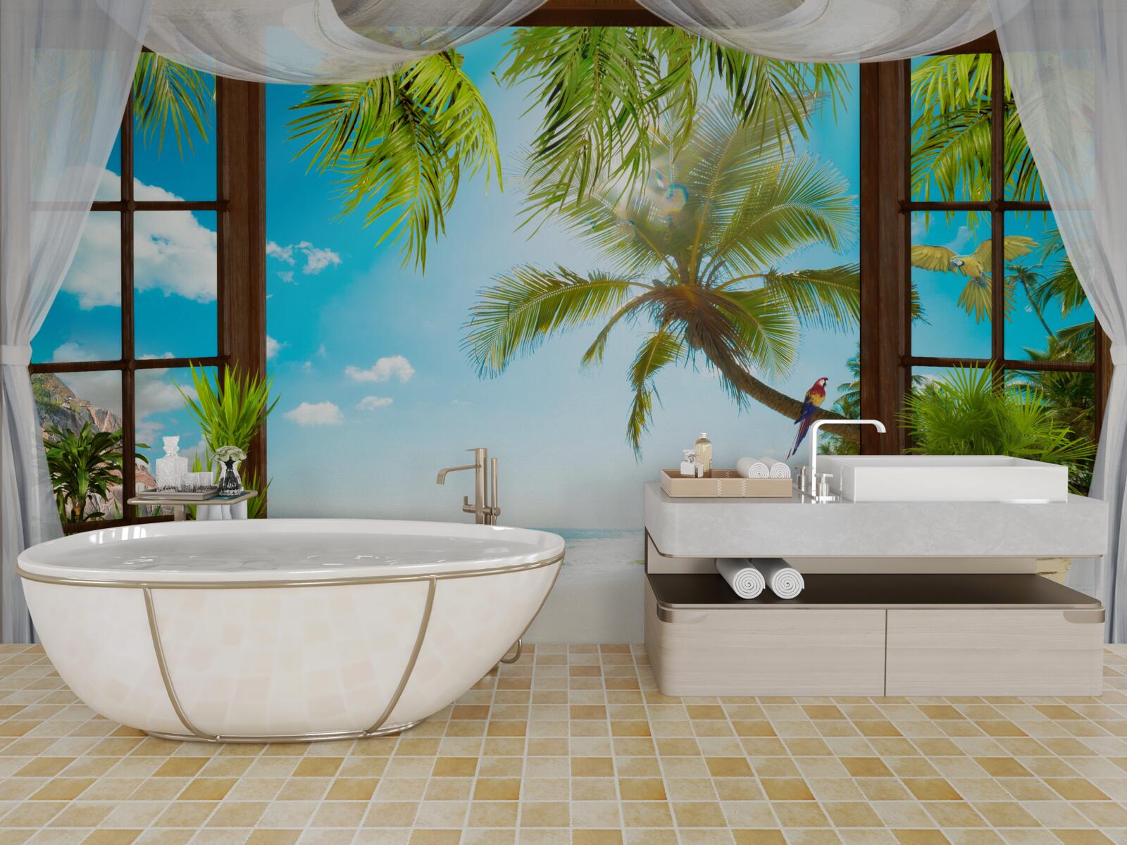 Fototapeta odchod z domu na piesočnatú pláž