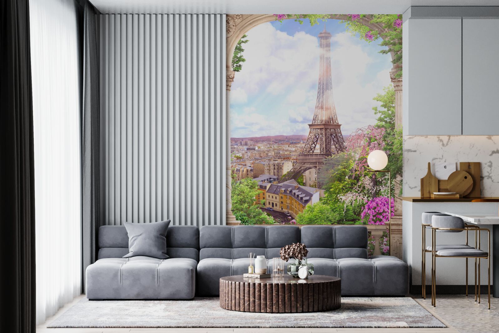 Fototapeta panoráma Paríža s Eiffelovou vežou