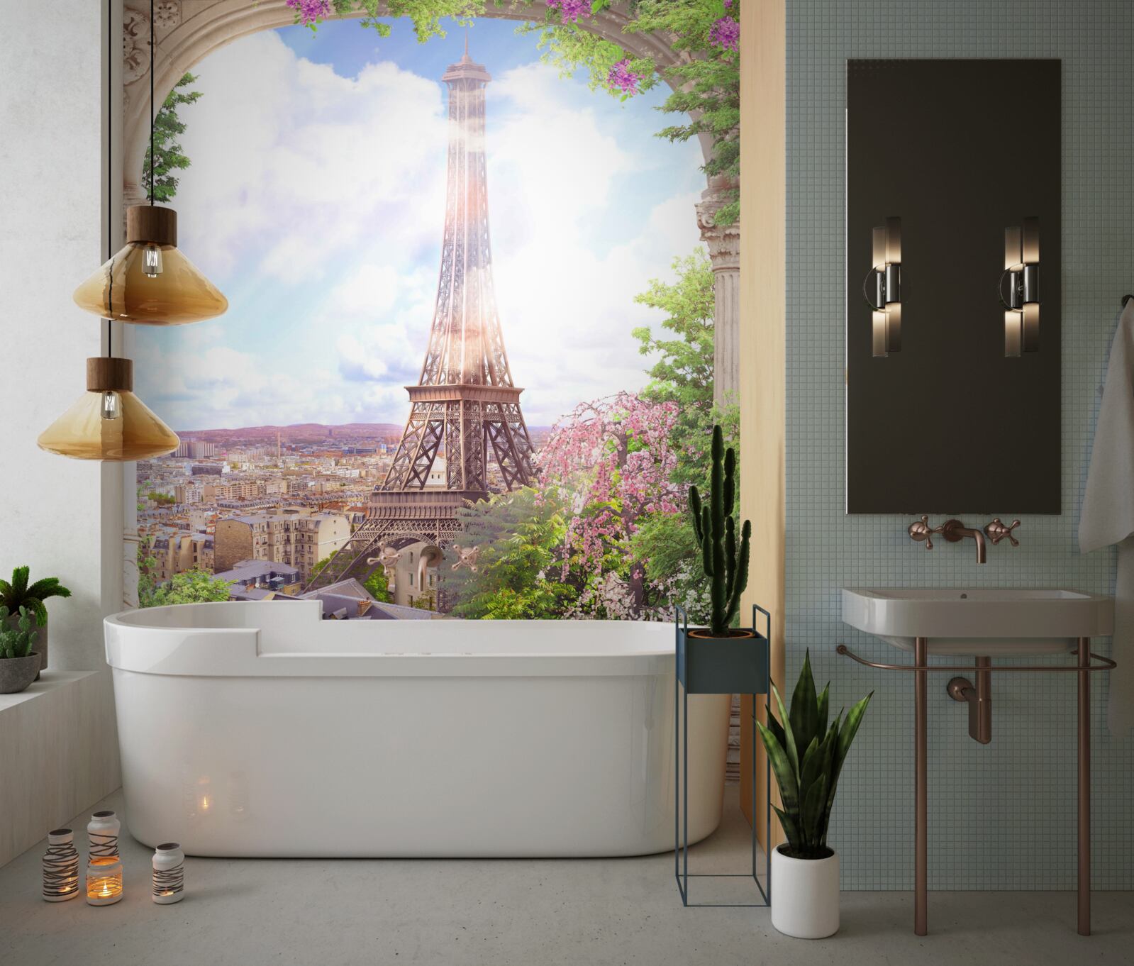 Fototapeta panoráma Paríža s Eiffelovou vežou