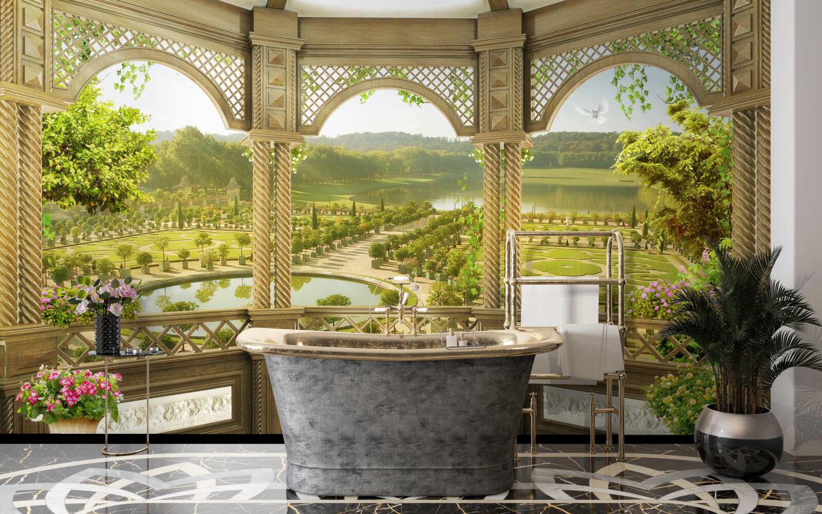 Fototapeta elegantný vyrezávaný altánok