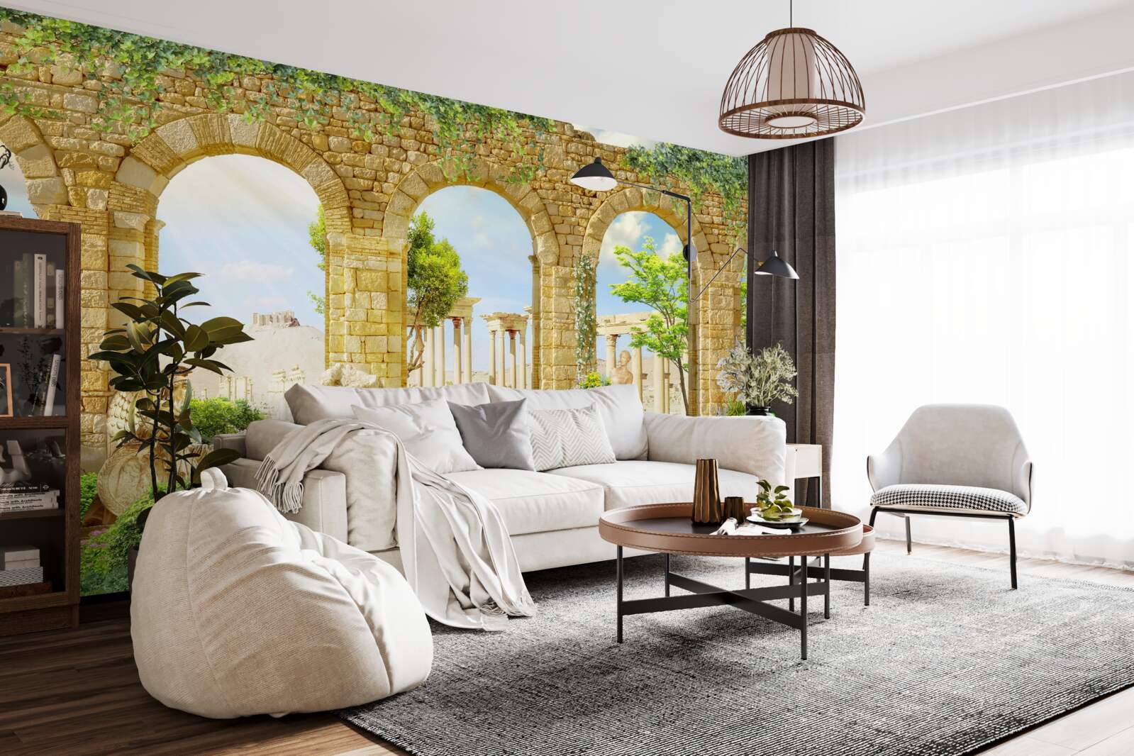 Fototapeta starobylé formy obklopené zeleňou