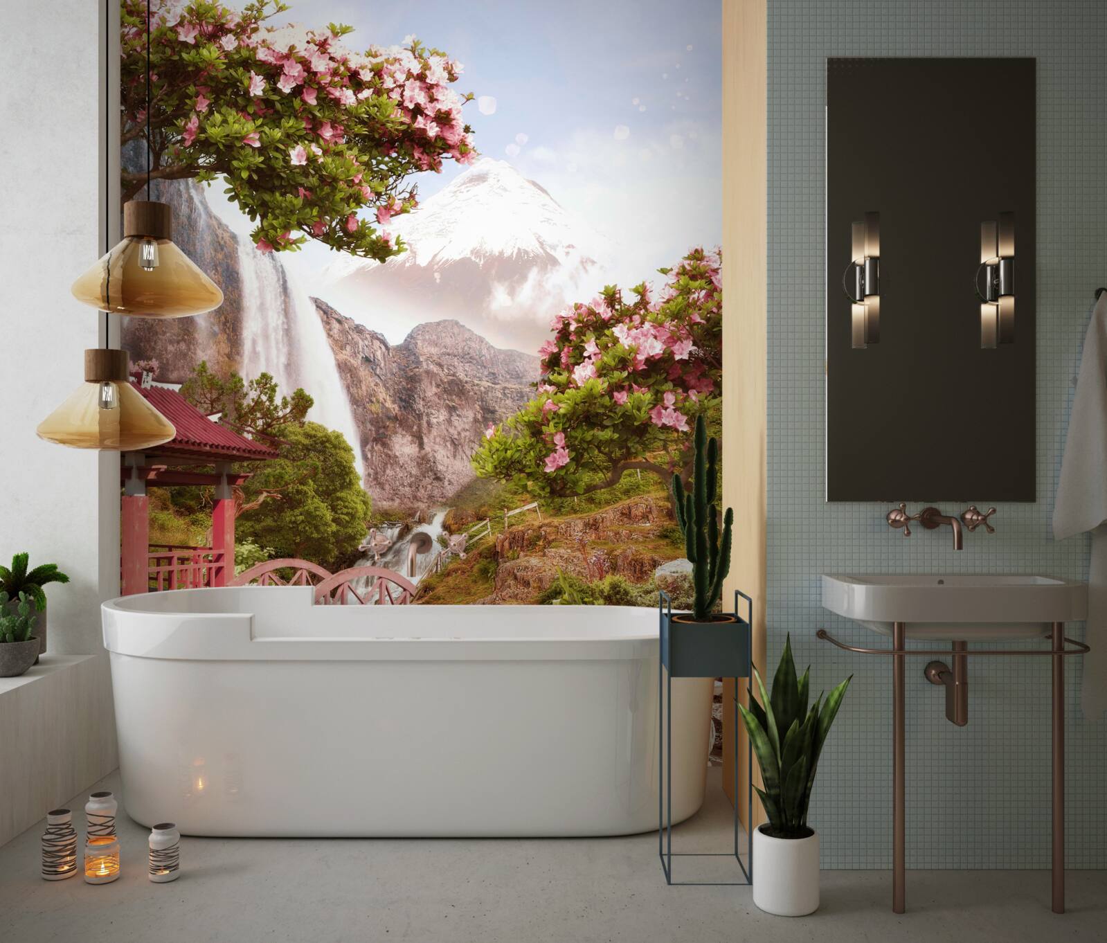 Fototapeta záhrada rozkvitnutá čínskou krásou