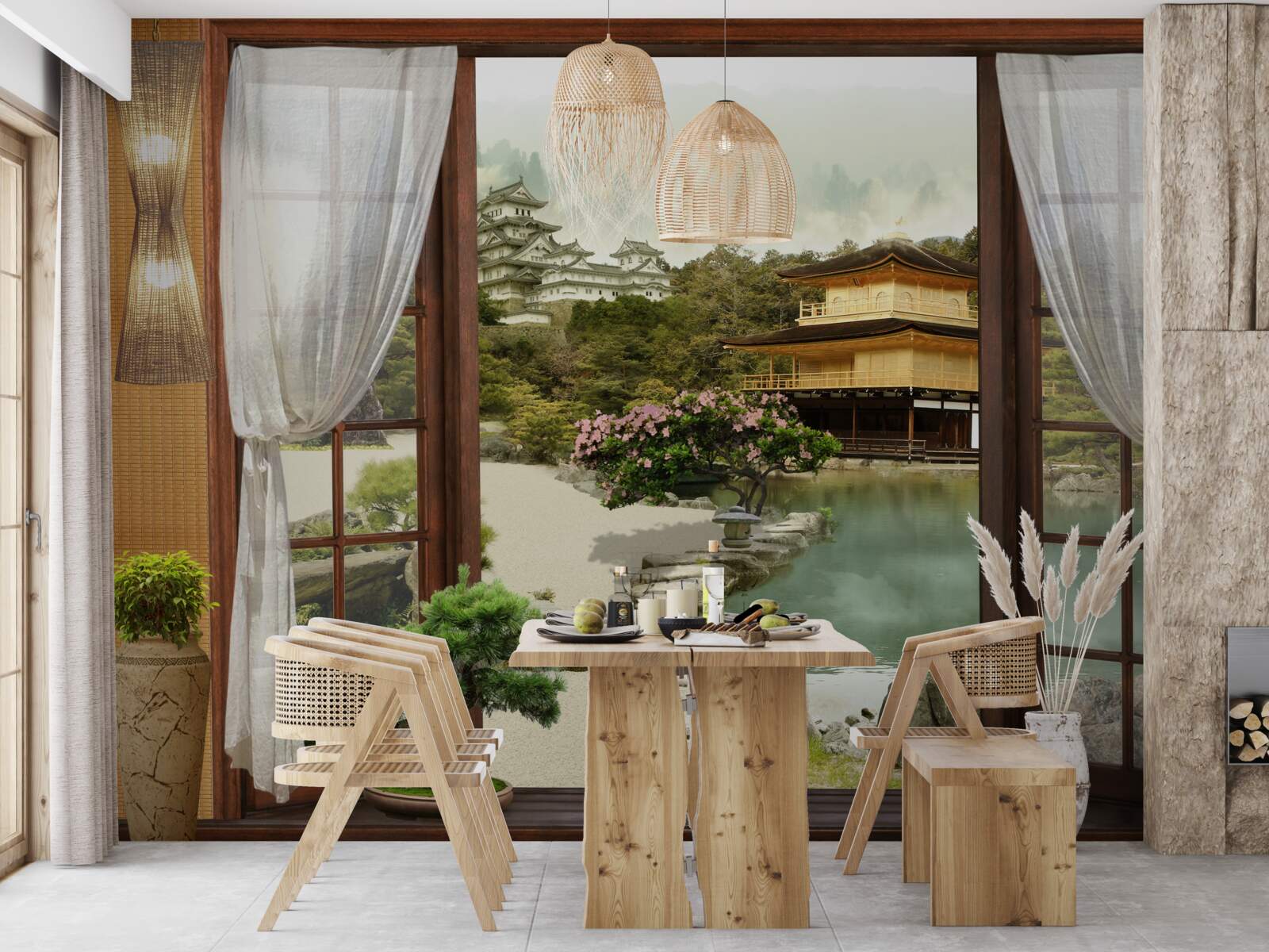 Fototapeta pohľad z domu zariadeného v orientálnom štýle