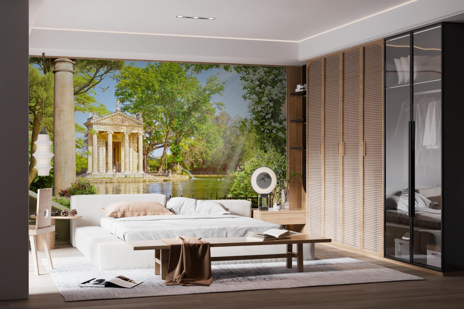 Fototapeta panoráma jazera a pavilónu