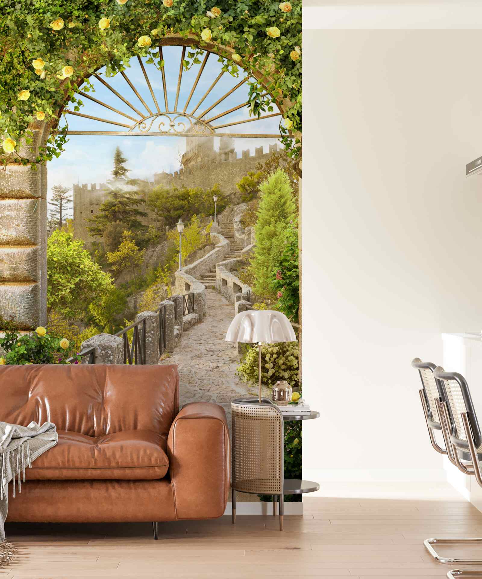 Fototapeta zelený oblúk zdobený citrónmi