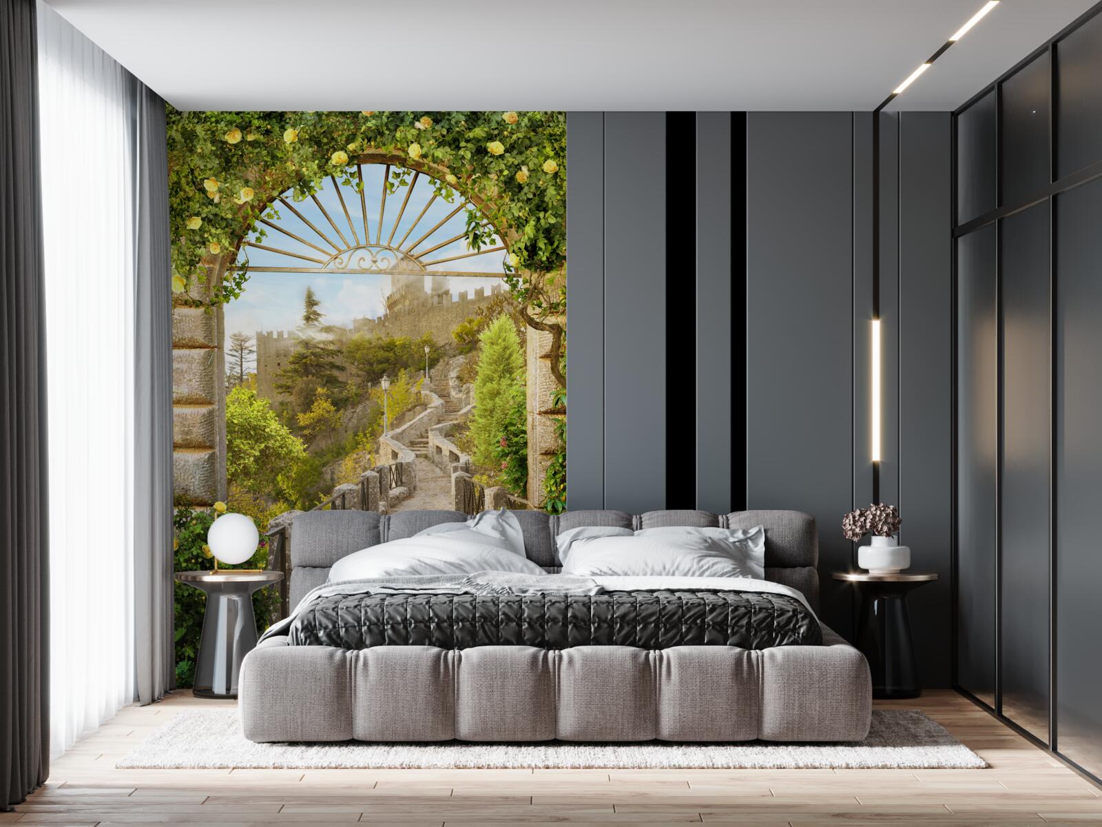 Fototapeta zelený oblúk zdobený citrónmi