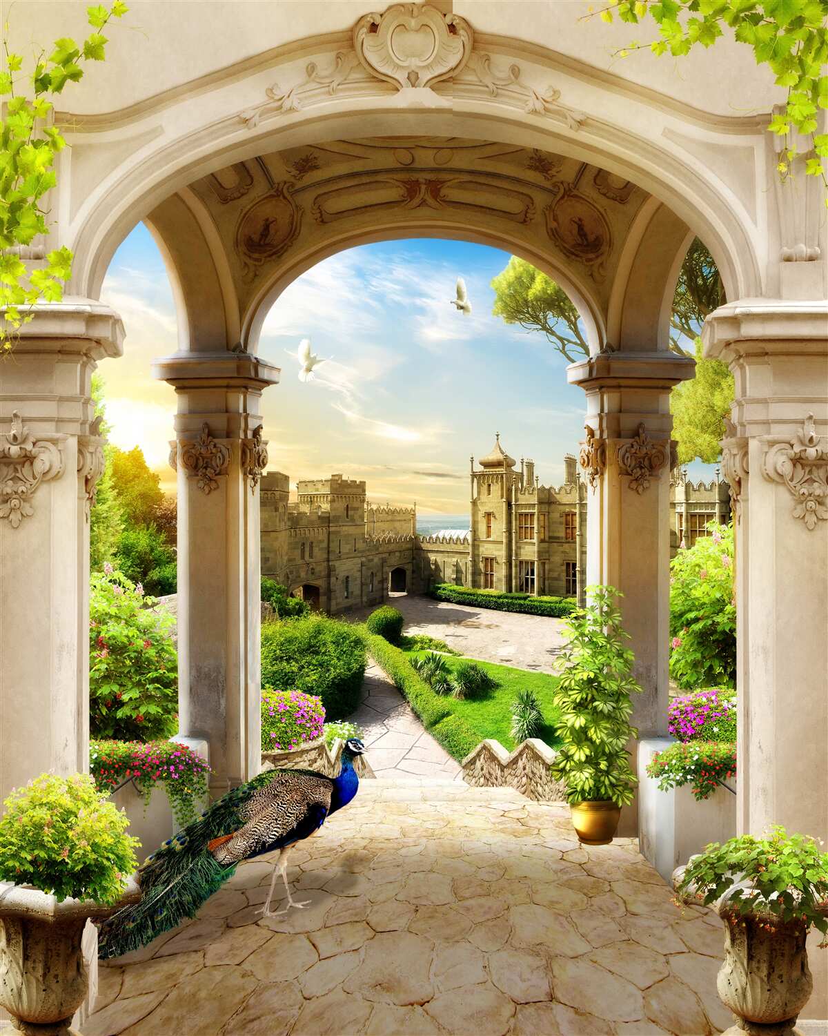 Fototapeta plošina so stĺpmi