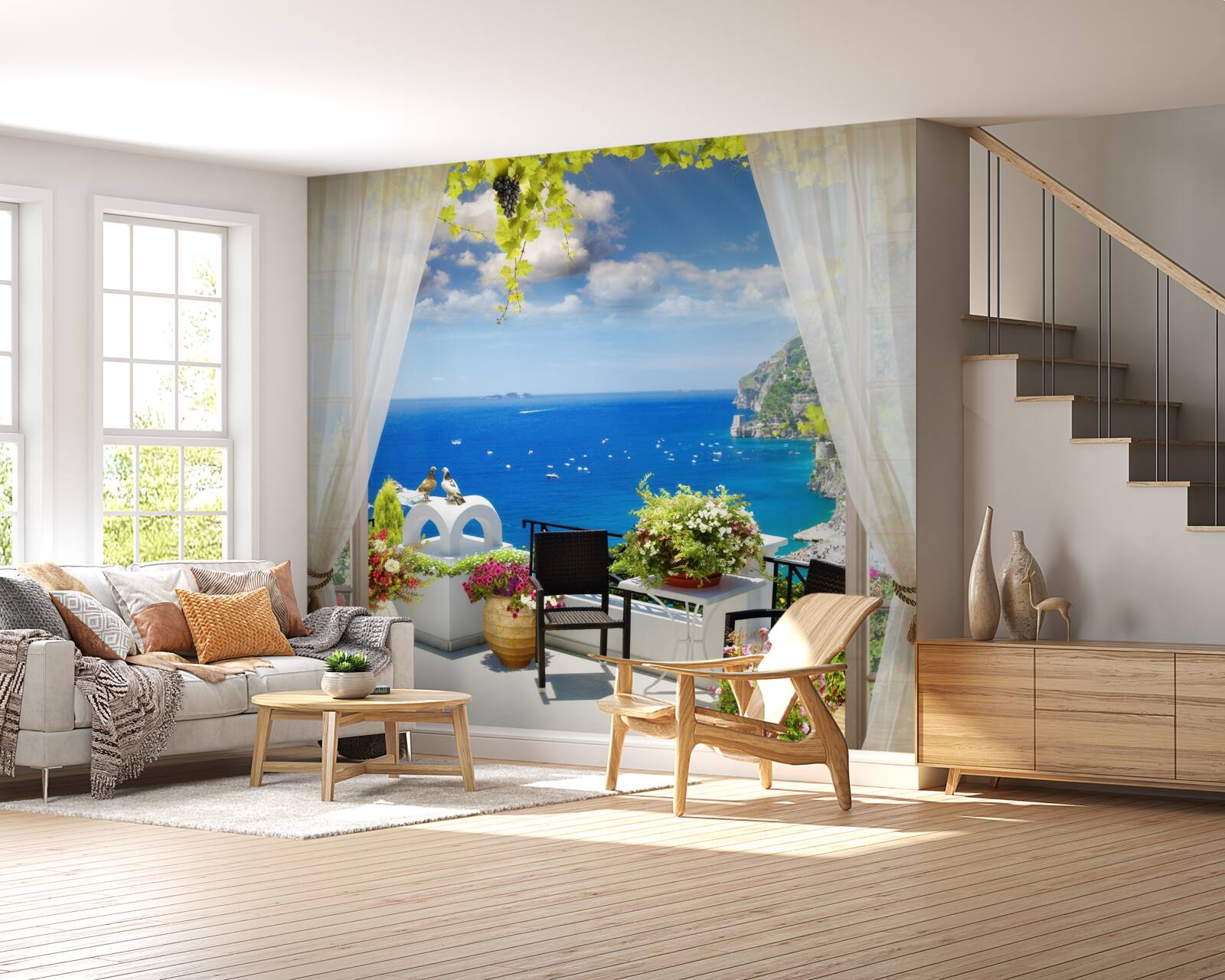 Fototapeta malý balkón s malebným výhľadom na oceán