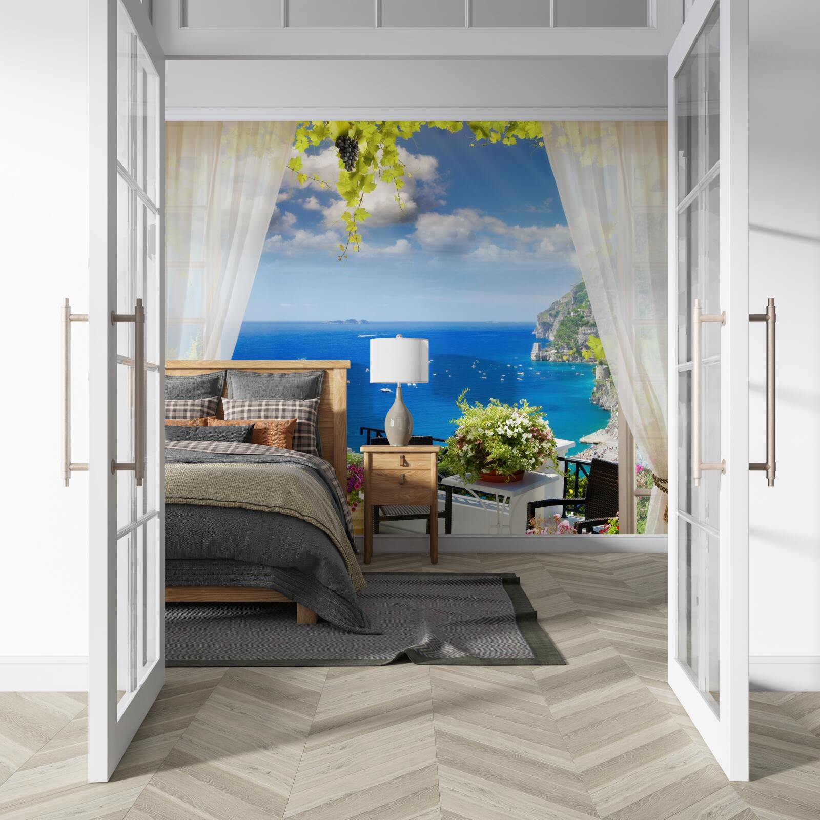 Fototapeta malý balkón s malebným výhľadom na oceán