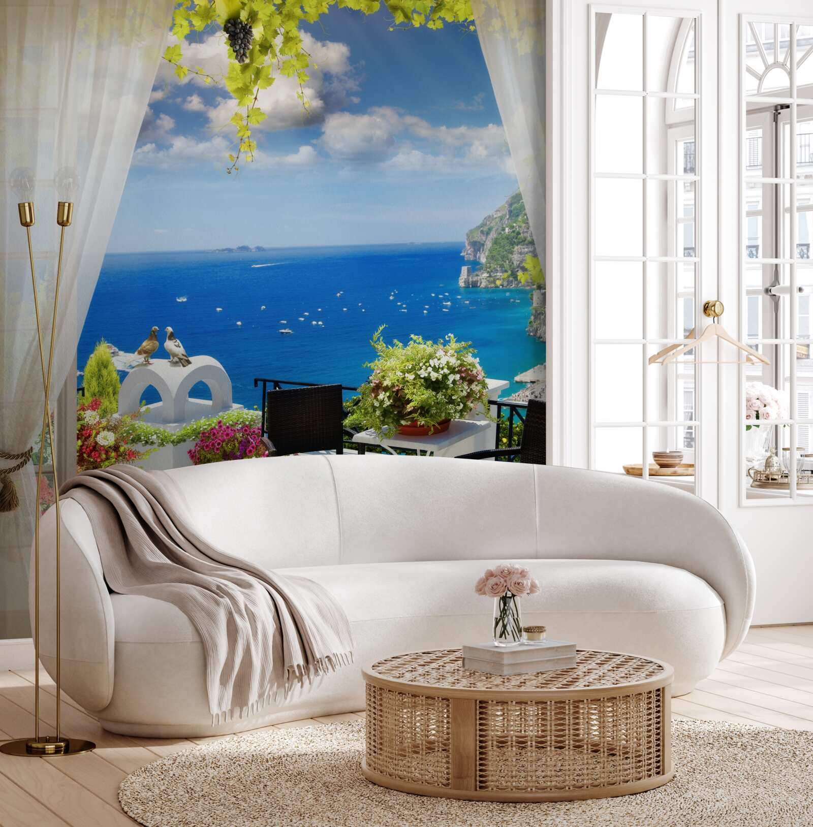 Fototapeta malý balkón s malebným výhľadom na oceán