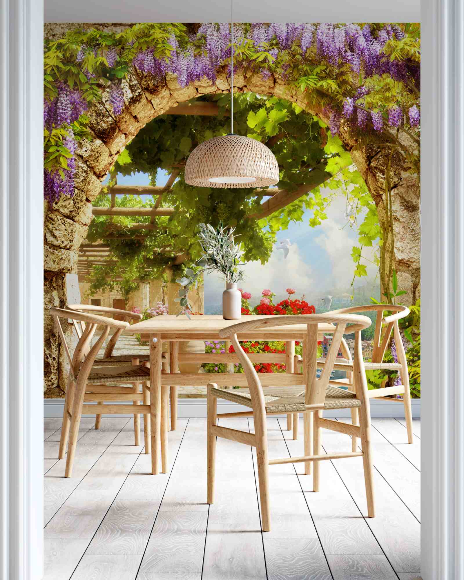 Fototapeta kvety zaplnili celú terasu