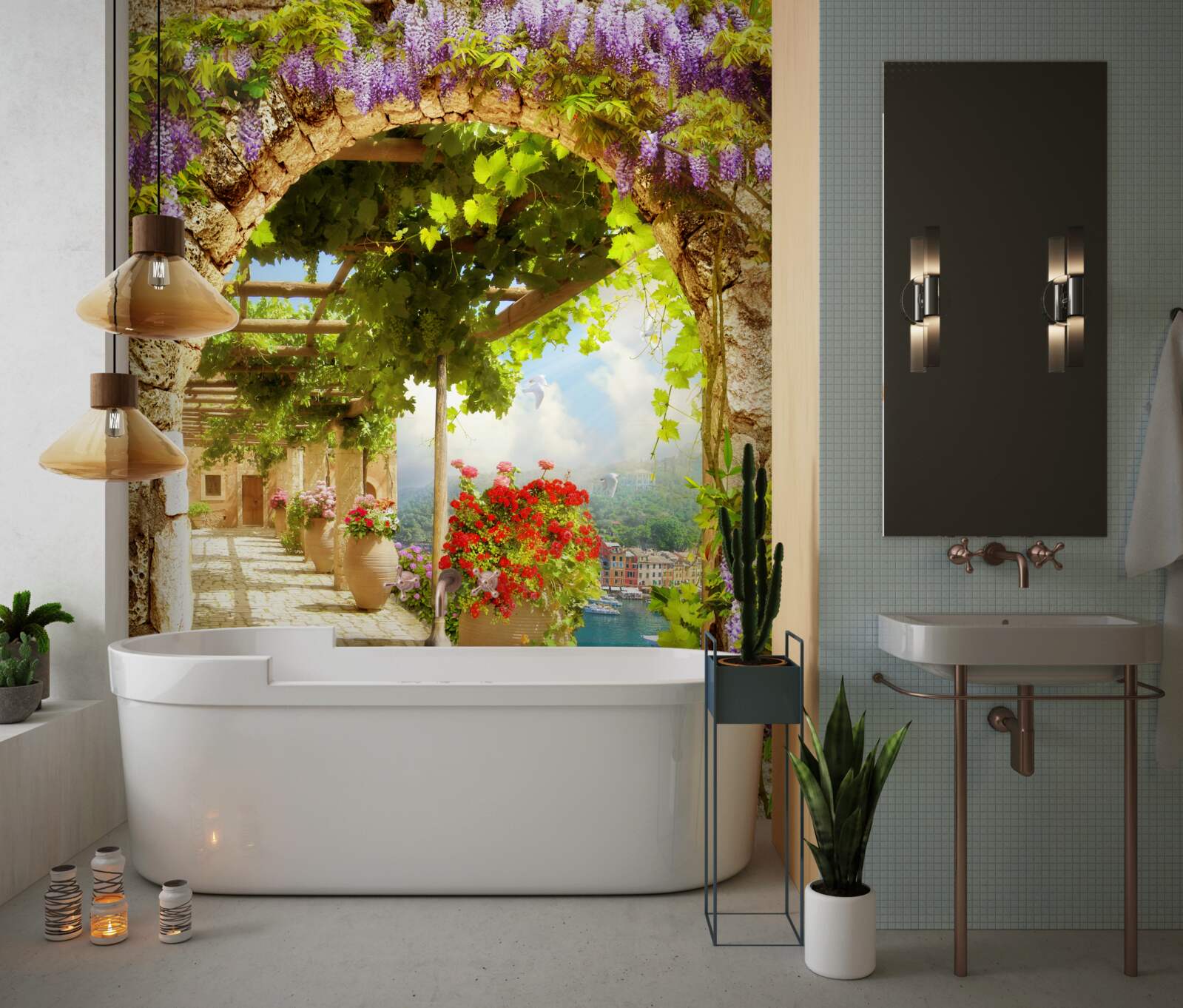 Fototapeta kvety zaplnili celú terasu