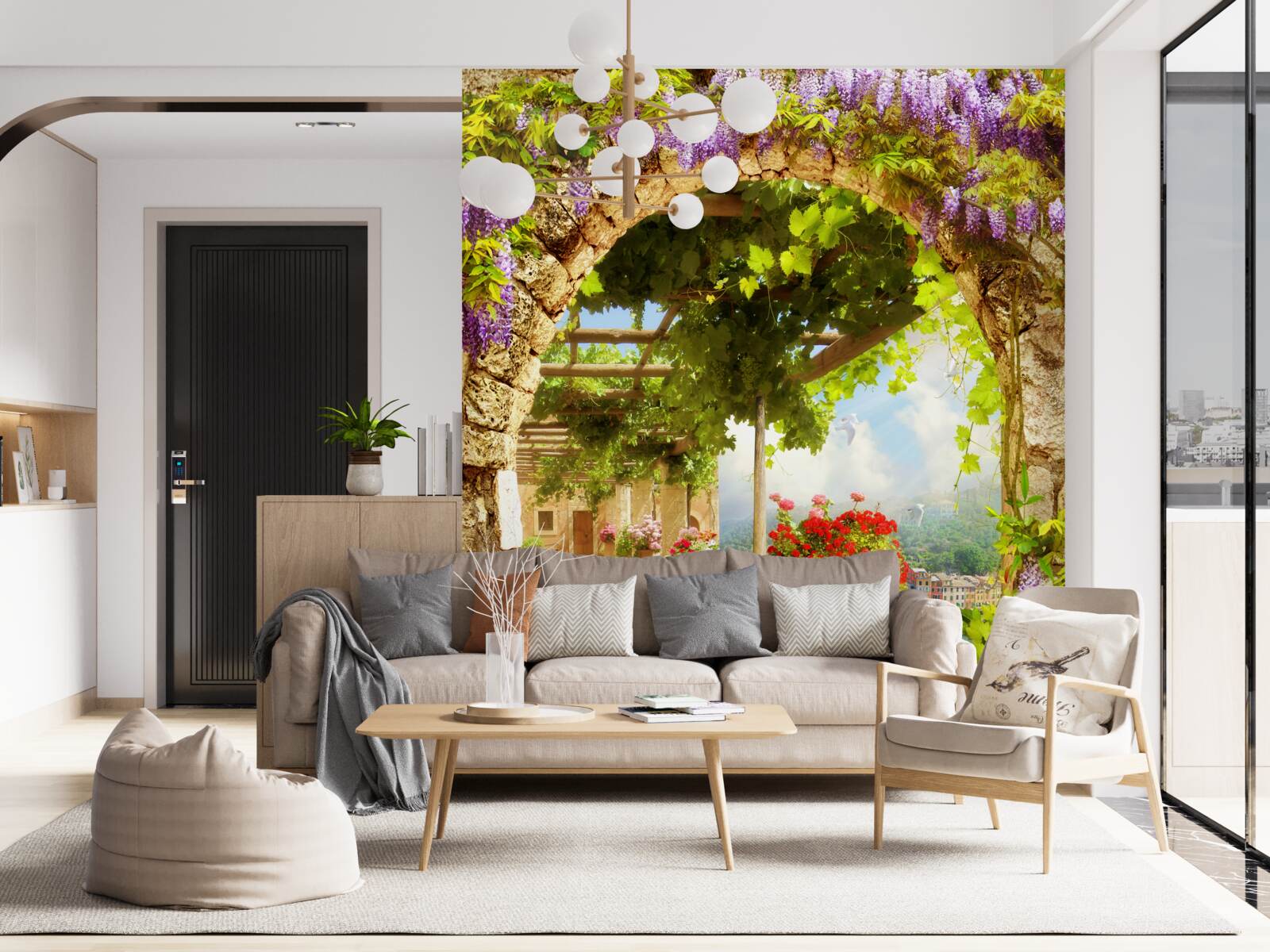 Fototapeta kvety zaplnili celú terasu