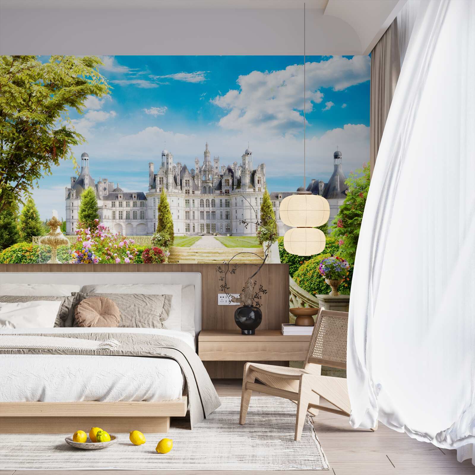 Fototapeta schody vedúce na trávnik pri paláci