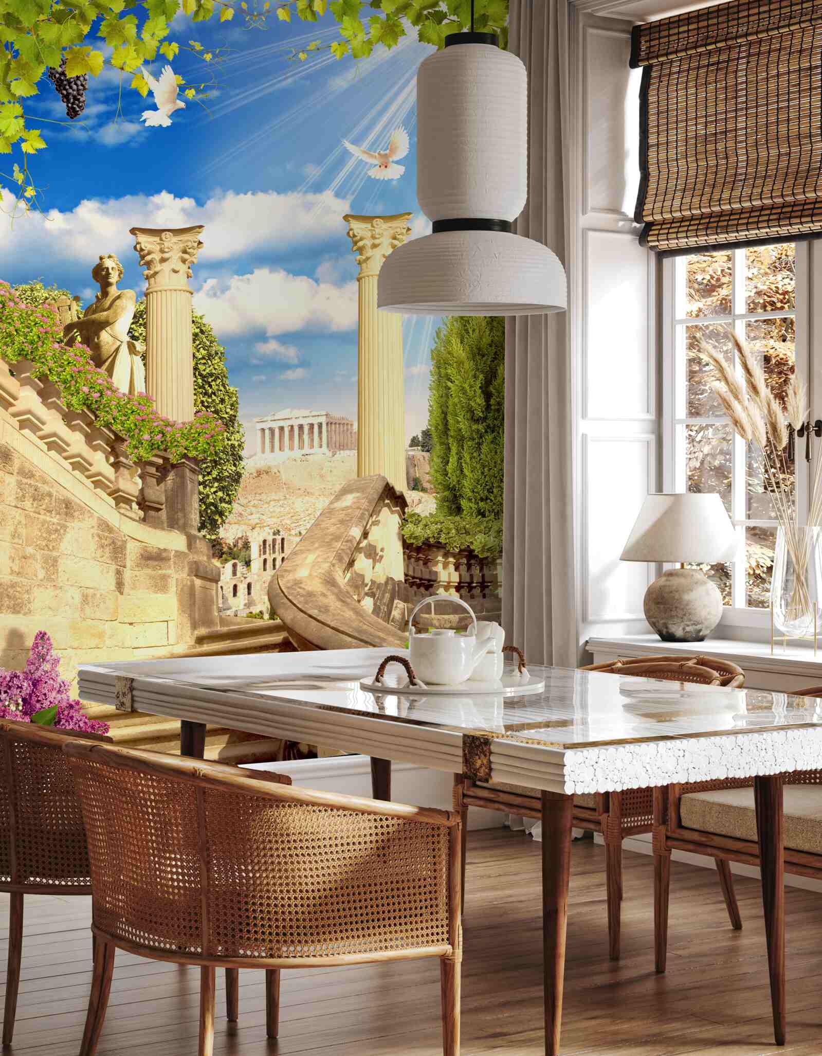 Fototapeta stĺpy a sochy v gréckom štýle