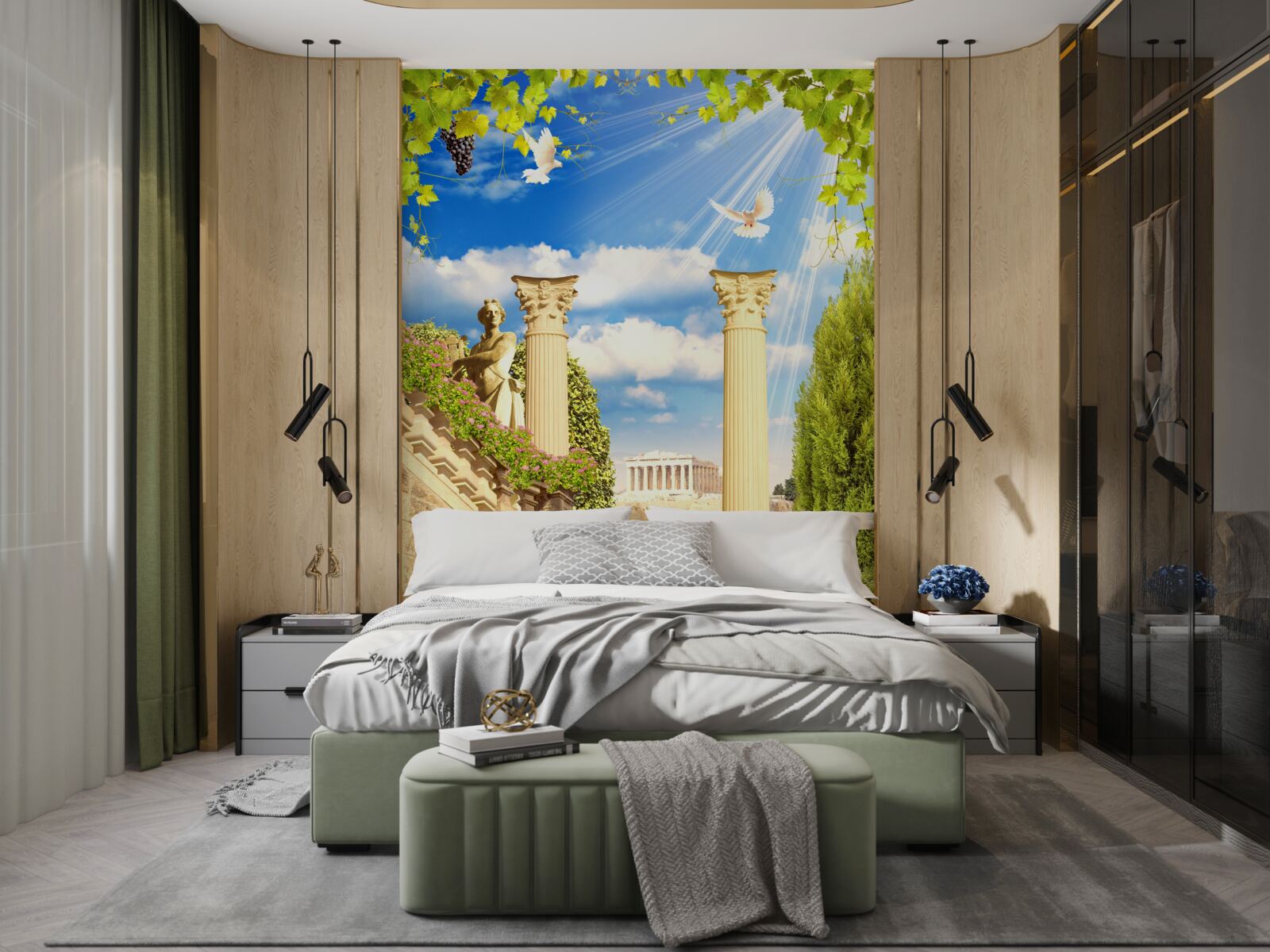 Fototapeta stĺpy a sochy v gréckom štýle