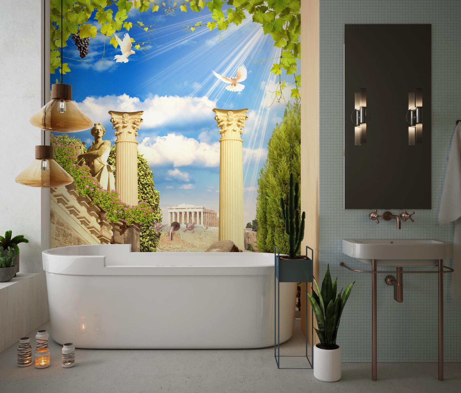 Fototapeta stĺpy a sochy v gréckom štýle