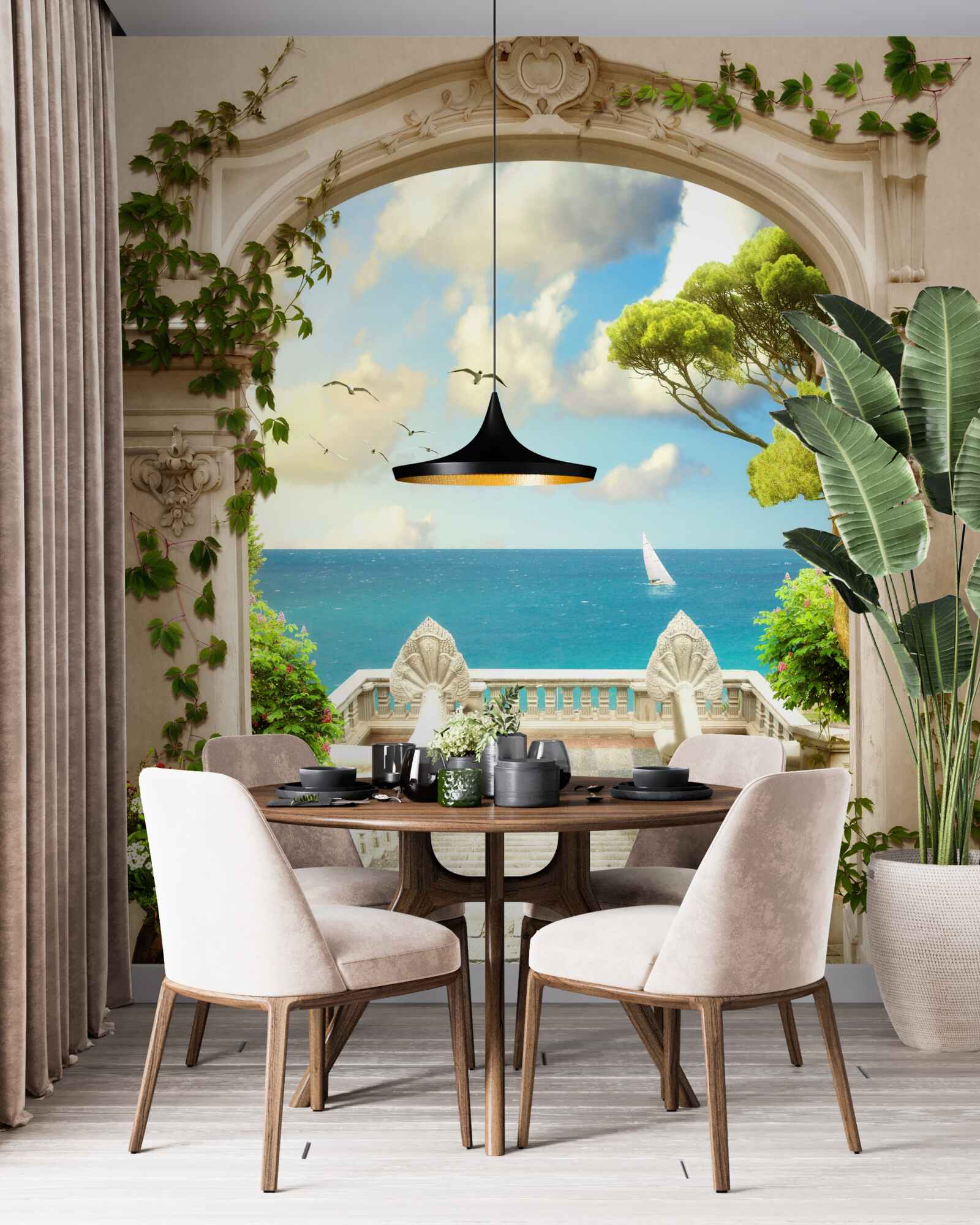 Fototapeta prechod na miesto s krásnym výhľadom na more