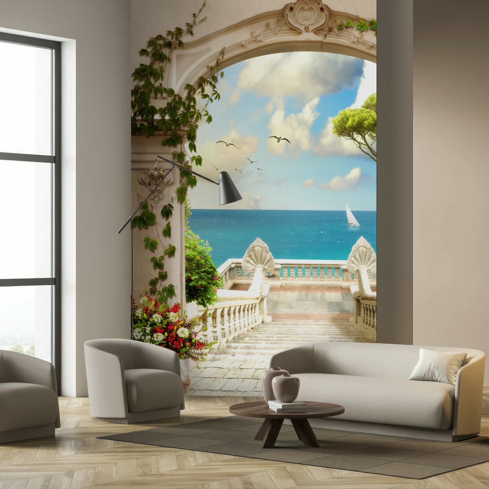 Fototapeta prechod na miesto s krásnym výhľadom na more