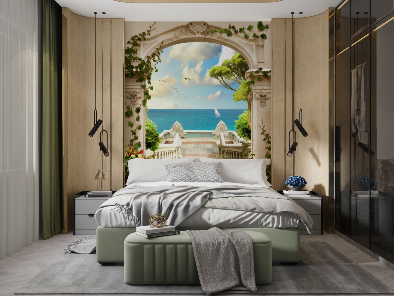 Fototapeta prechod na miesto s krásnym výhľadom na more