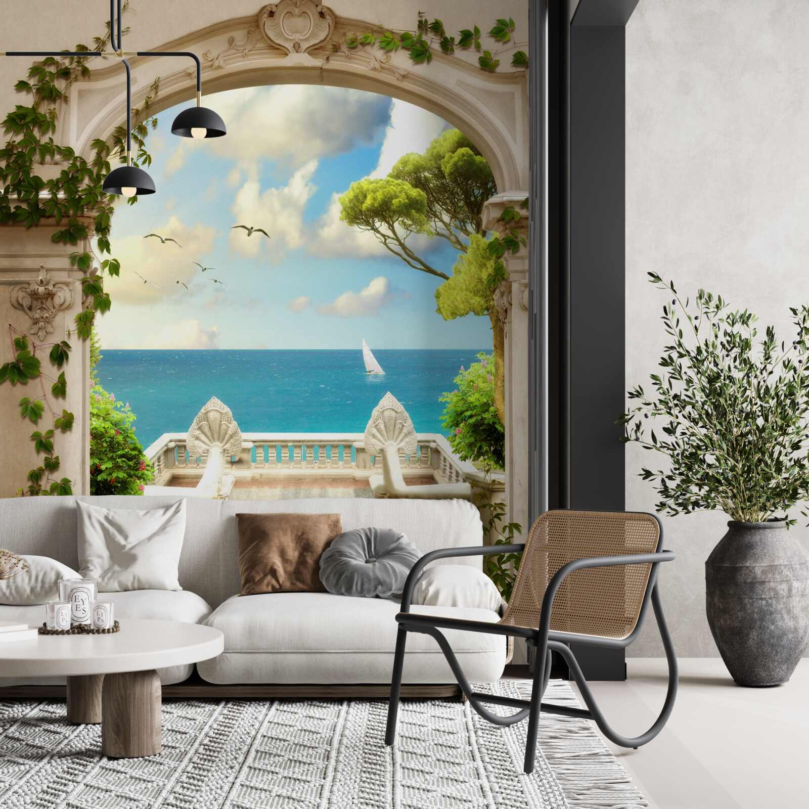 Fototapeta prechod na miesto s krásnym výhľadom na more