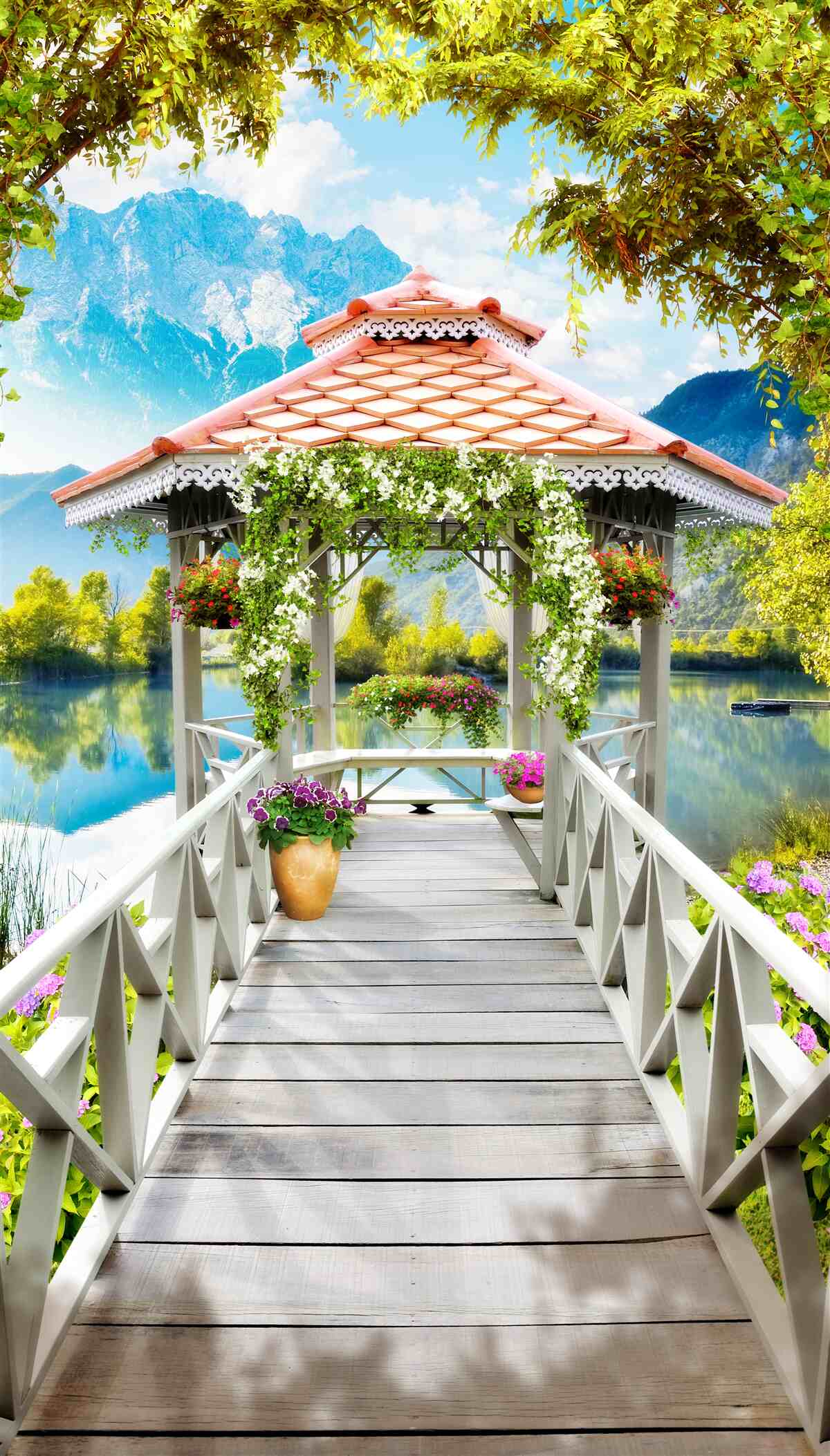 Fototapeta prechod do pavilónu