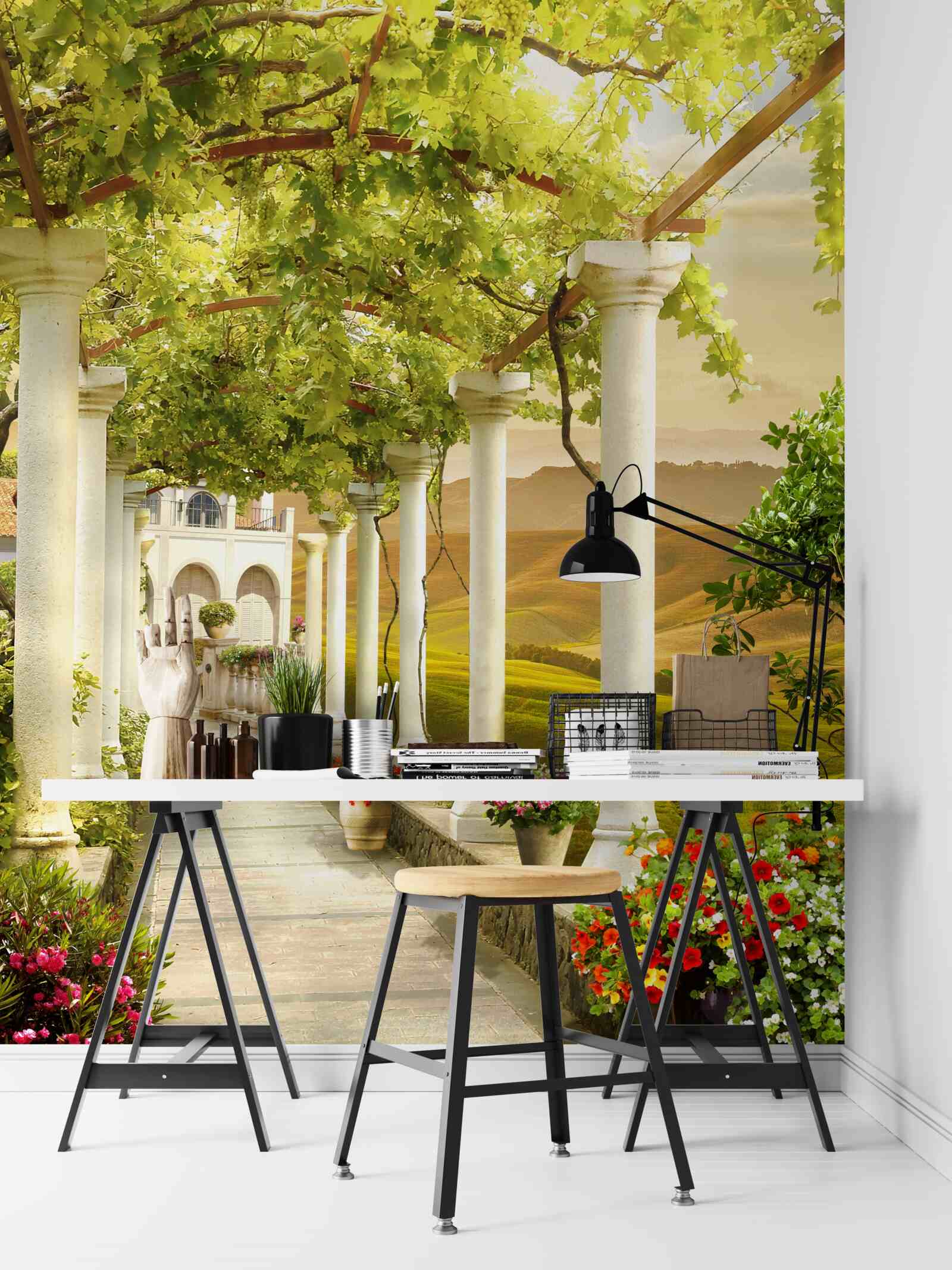 Fototapeta vinná réva sa ovíja okolo stĺpov