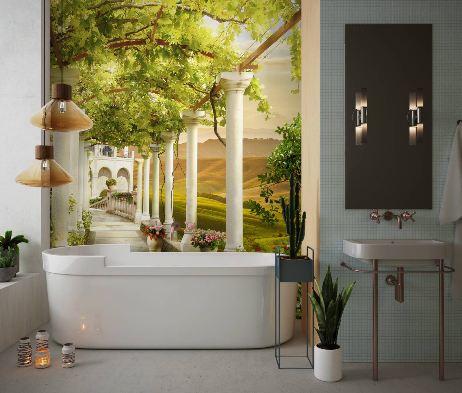 Fototapeta vinná réva sa ovíja okolo stĺpov