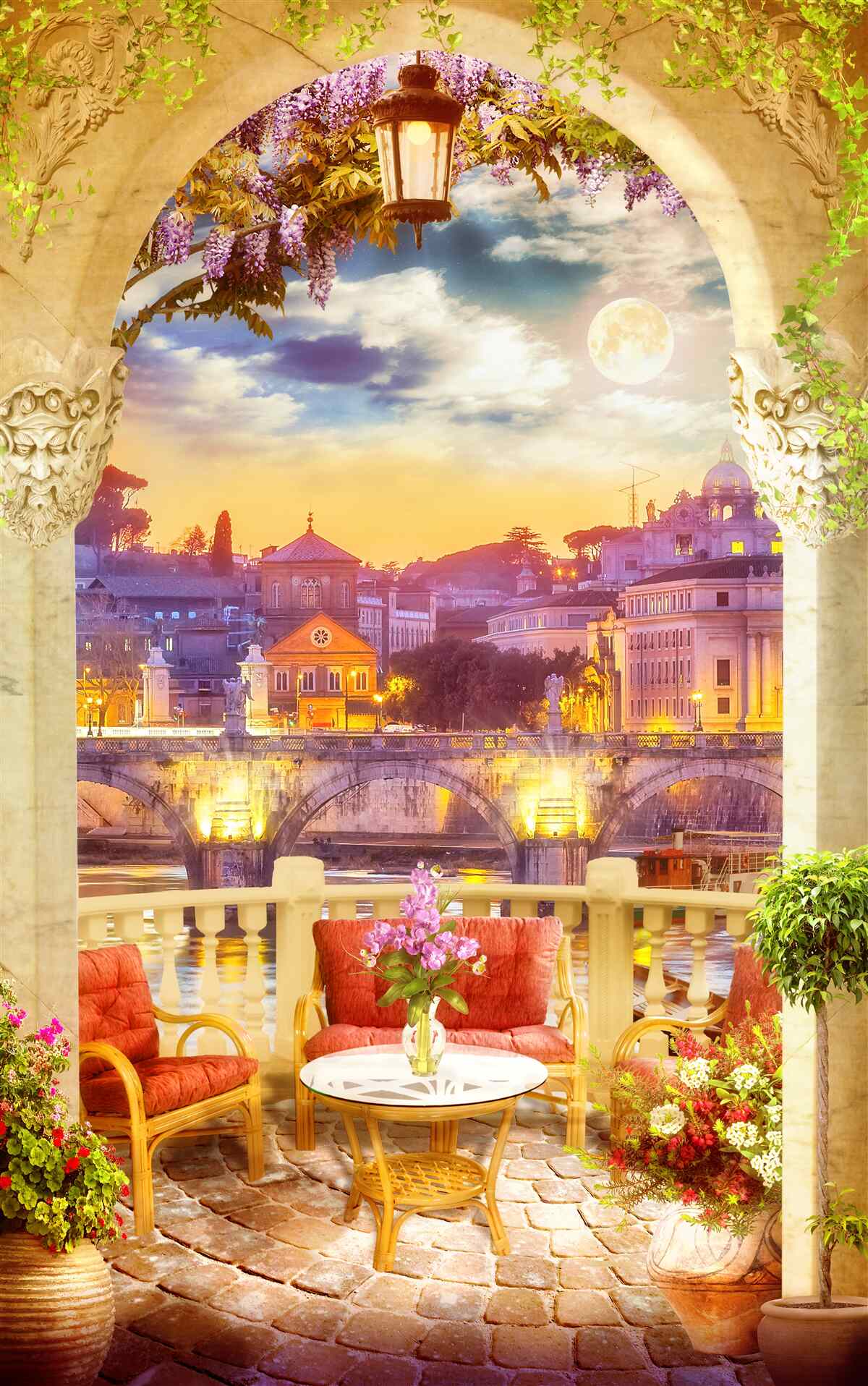 Fototapeta loggia s obývačkovým nábytkom