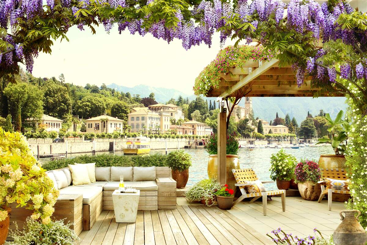 Fototapeta zariadenie s orgovánovou strechou