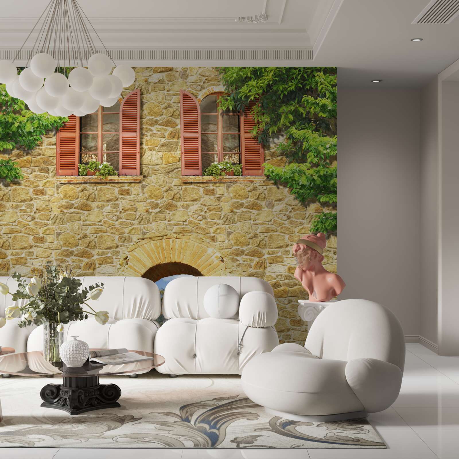 Fototapeta kamenný dom s oknami