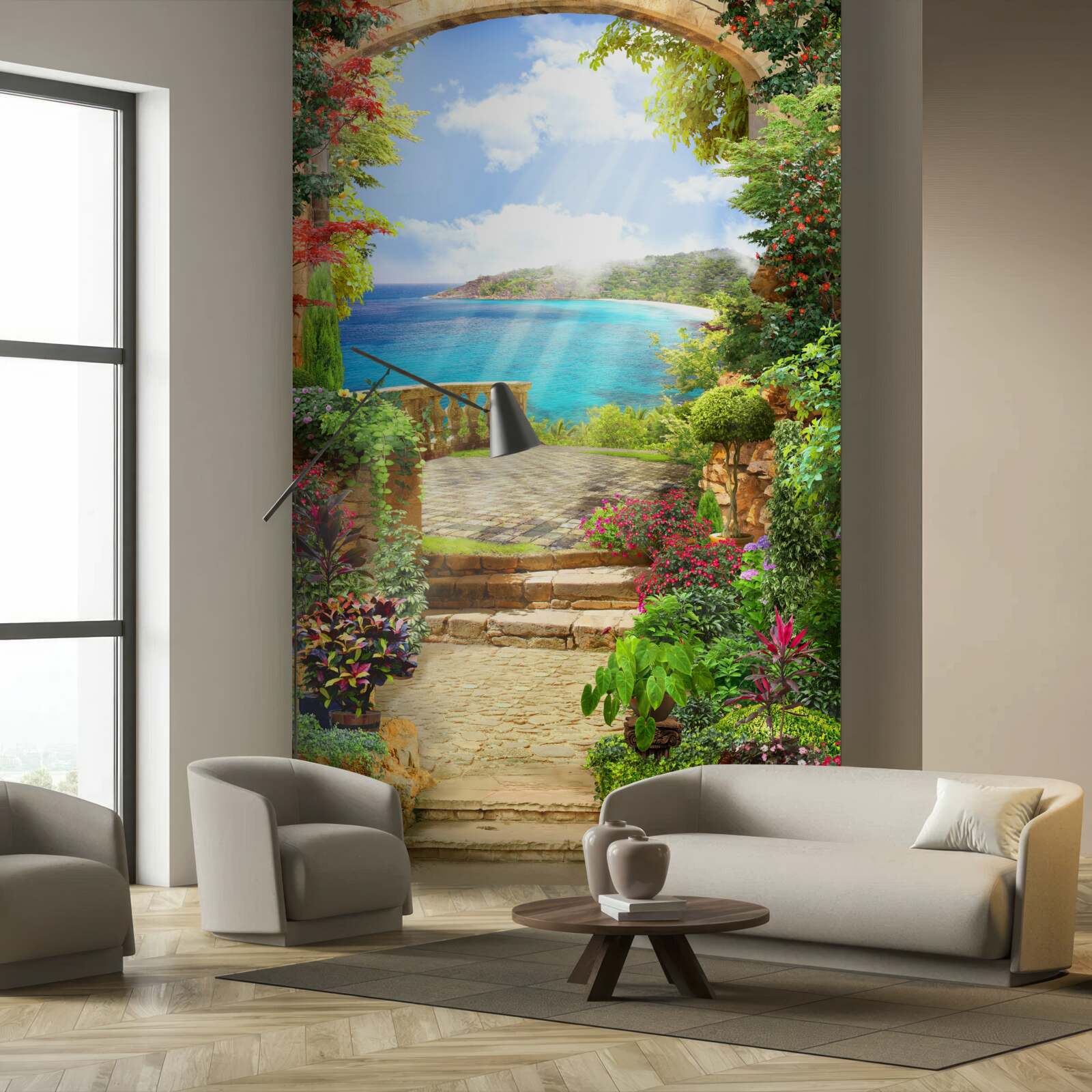 Fototapeta cesta na terasu s výhľadom na more