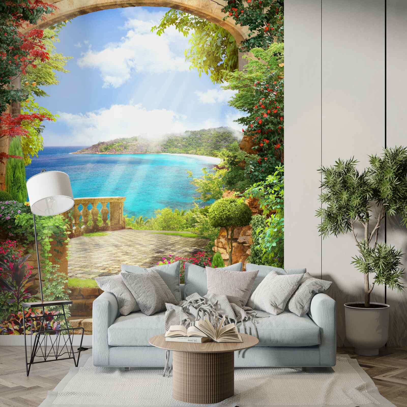 Fototapeta cesta na terasu s výhľadom na more