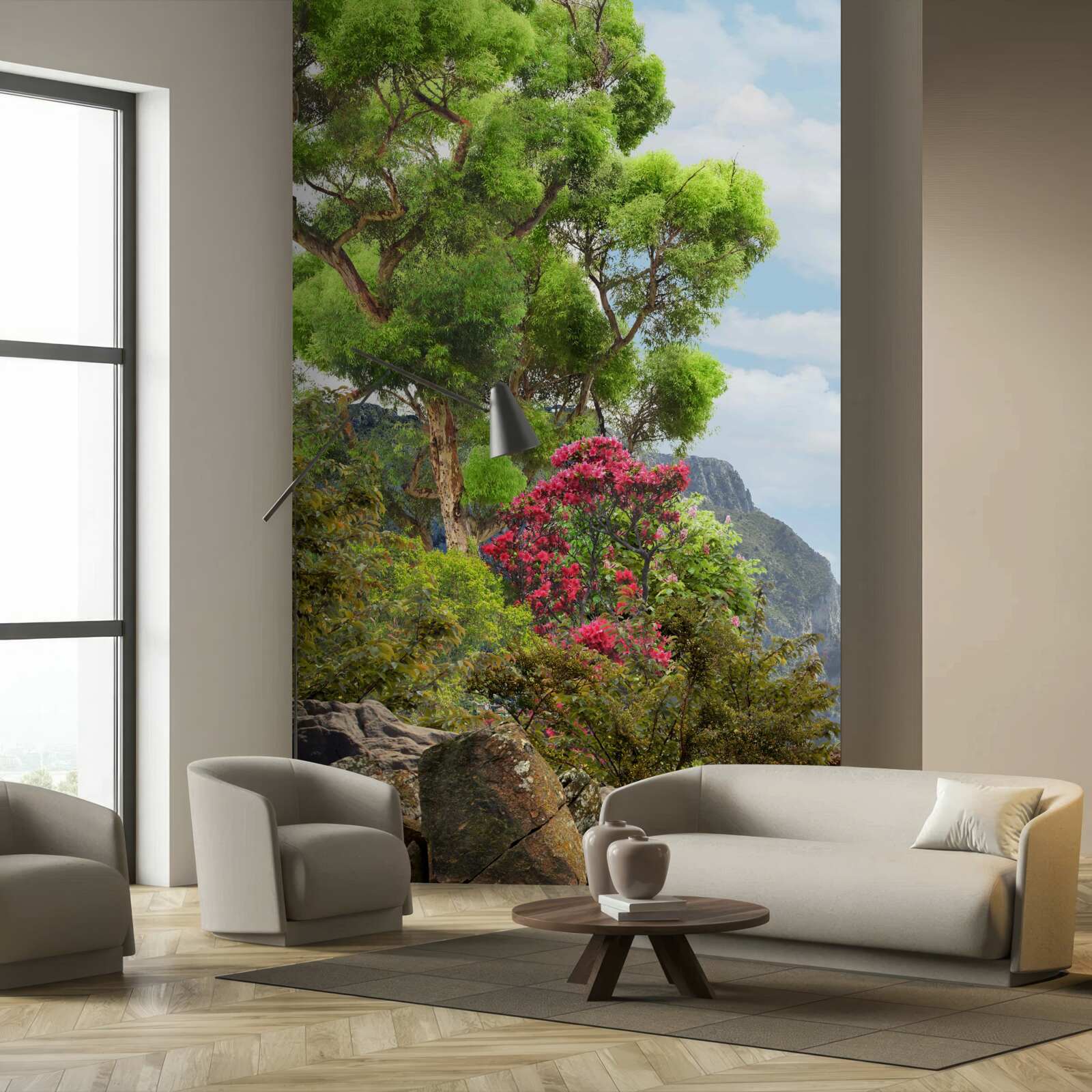 Fototapeta tráva a horský potok