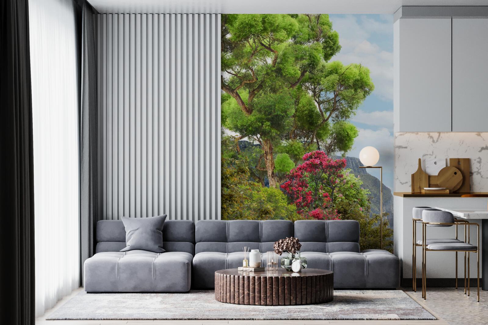 Fototapeta tráva a horský potok