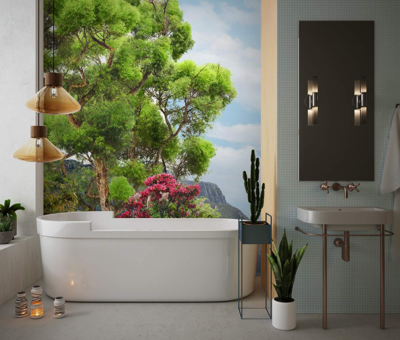 Fototapeta tráva a horský potok