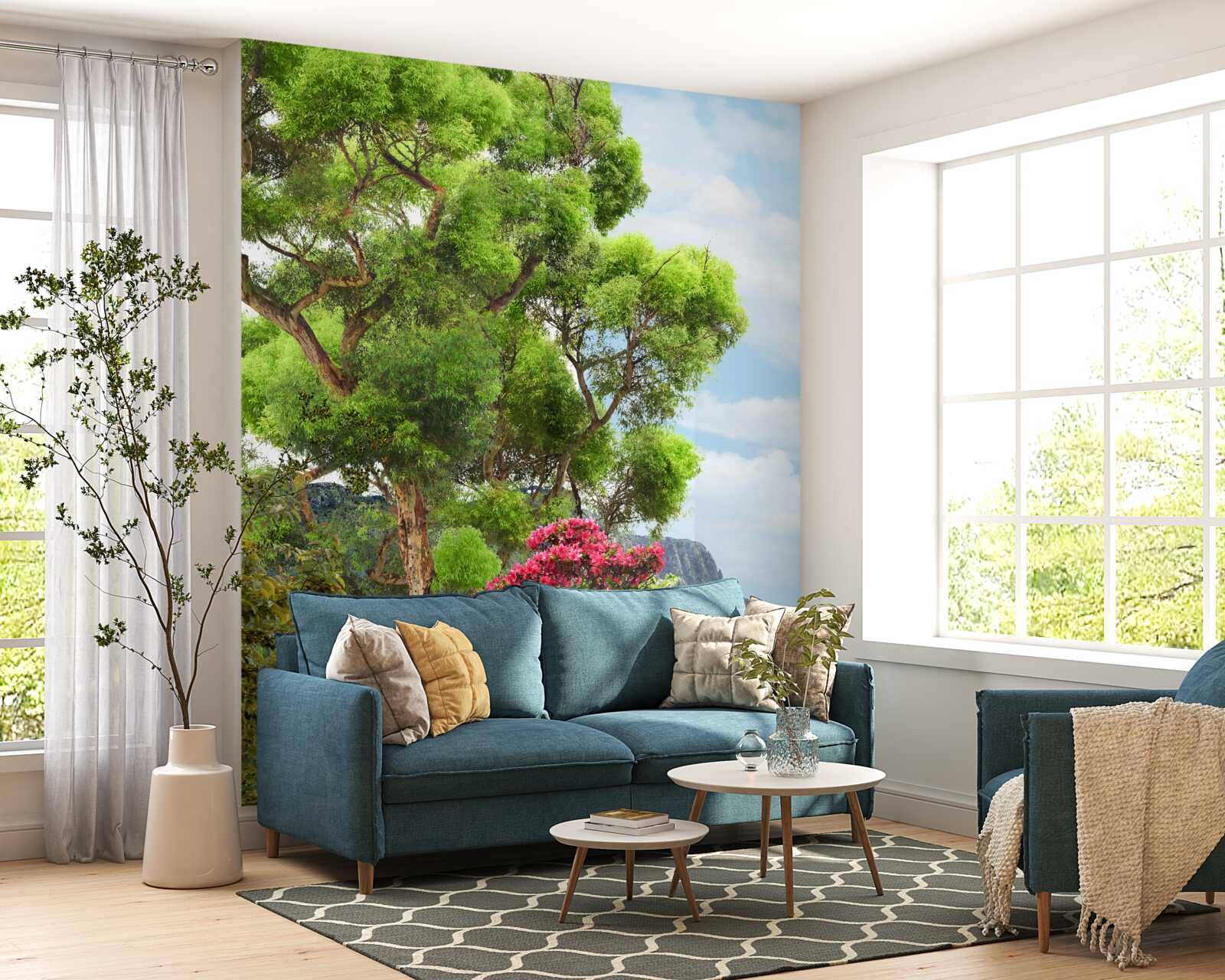 Fototapeta tráva a horský potok