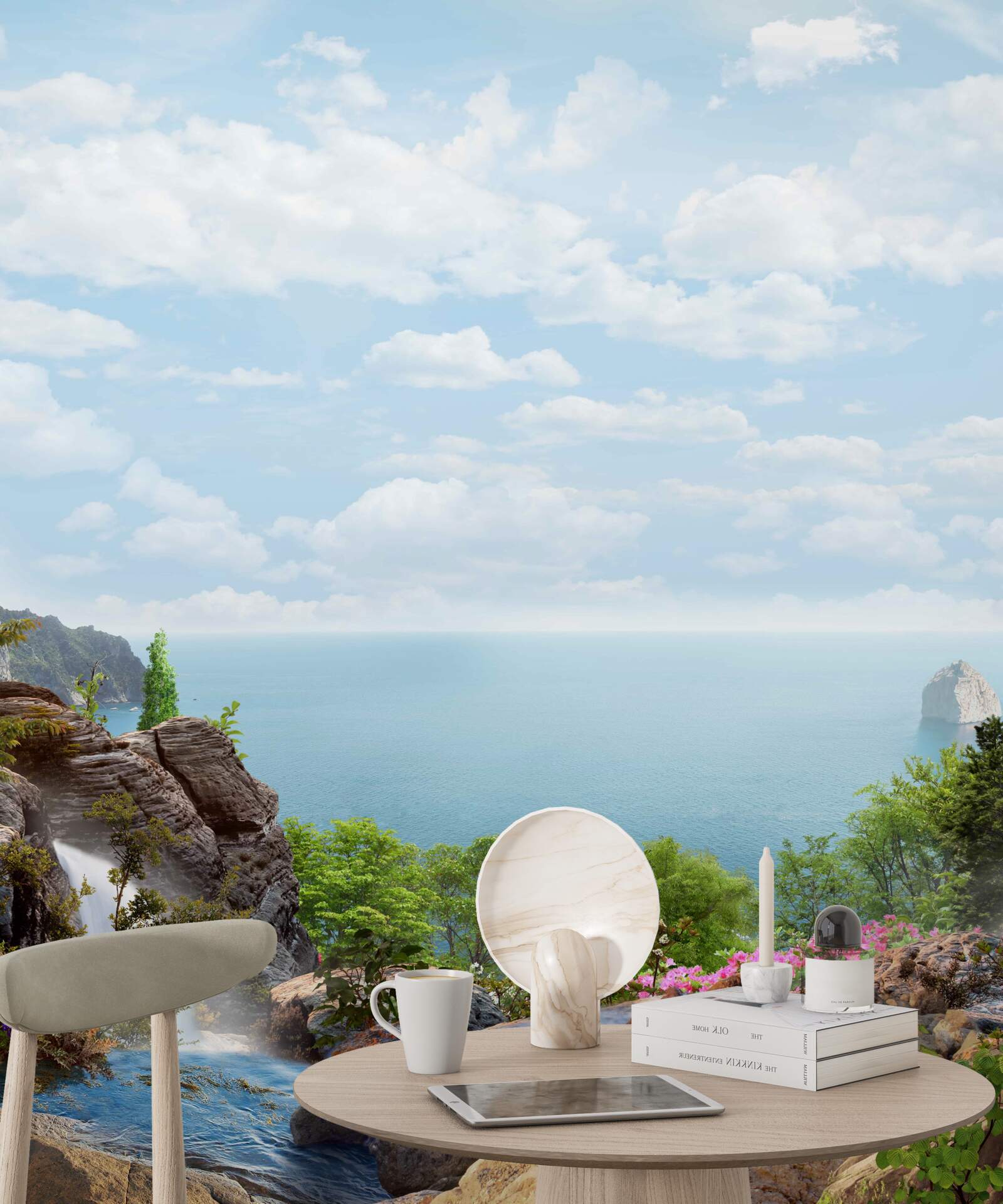 Fototapeta vodopád na okraji útesu