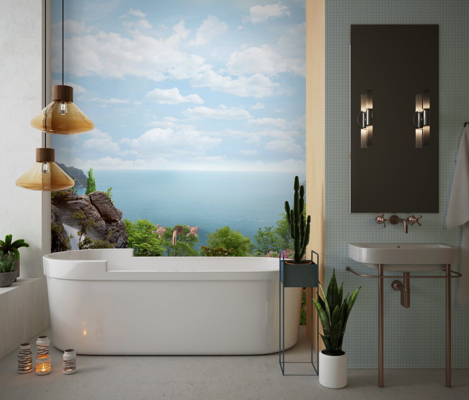 Fototapeta vodopád na okraji útesu