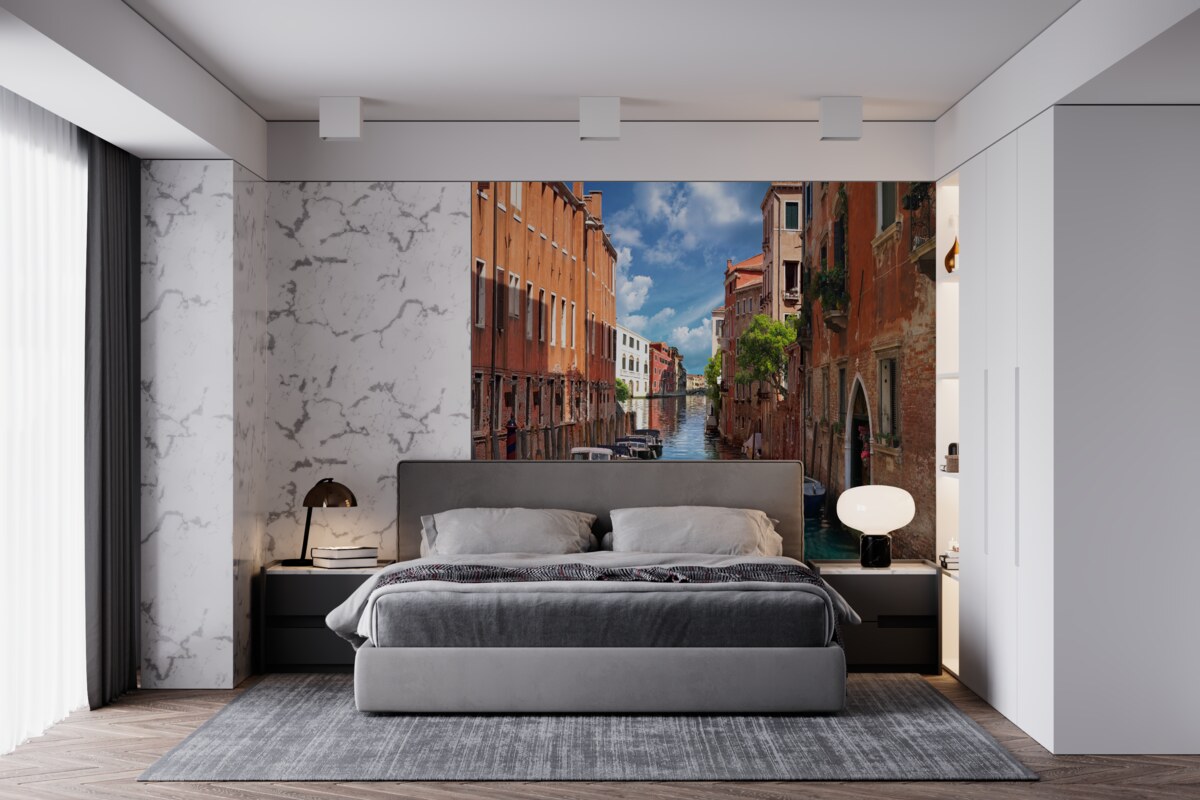 Fototapeta úzky priechod medzi budovami v Benátkach